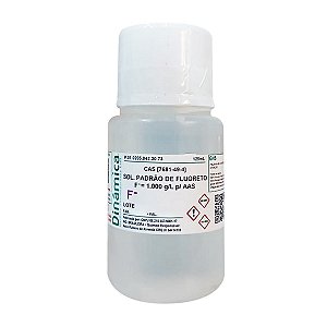 Solução Padrão Fluoreto F = 1,000 g/L para AAS rastreável NIST 125mL Para laboratório