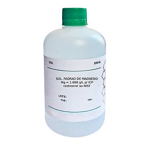 Solução Padrão de Magnésio Mg 1.000 g/L p/ ICP rastreável ao NIST 500mL