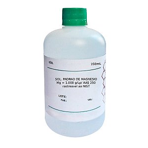 Solução Padrão de Magnésio Mg 1.000 g/L p/ AAS rastreável ao NIST 250mL