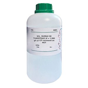 Solução Padrão de Tungstênio W = 1.000 g/L p/ ICP rastreável ao NIST 1000mL