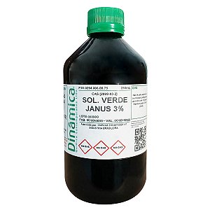 Solução Verde Janus 3% Aquosa 250mL Para Laboratório