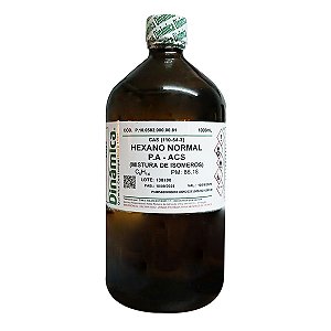 Hexano PA ACS (Mistura De Isômeros) 1000mL Para Laboratório Com Alta Pureza Analítica