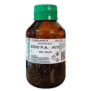 Iodo PA ACS 100g Para Laboratório Em Análises Químicas