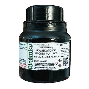 Molibdato De Amônio (4H2O) PA ACS 100g Para Laboratório Em Pesquisas E Análises