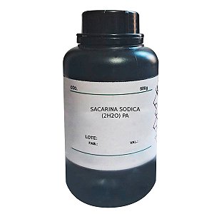 Sacarina Sódica (2H2O) PA 500g Para Laboratório Em Pesquisas Bioquímicas E Analíticas