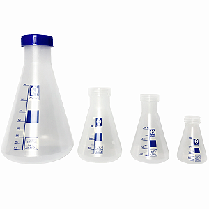 Erlenmeyer PP Autoclavável 50 mL com Tampa Rosca