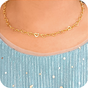 Choker com Elo de Corações - Banhada a Ouro 18k
