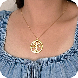 Corrente com Pingente Árvore da Vida - Banhada a Ouro 18k