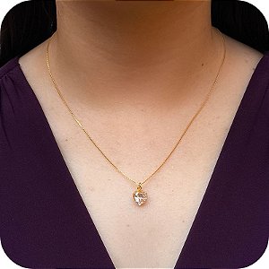 Corrente Ponto de Luz Coração G - Banhado a Ouro 18k