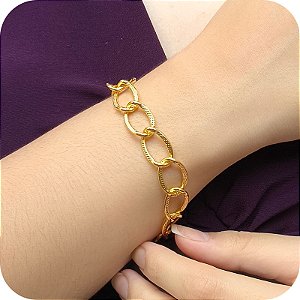 Pulseira de Elos Ovais Maxi - Banhada a Ouro 18k