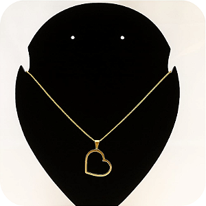 Colar de Coração G Vazado