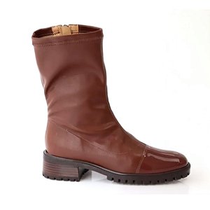 BOTA ALINE VERNIZ SOFT CHOCO