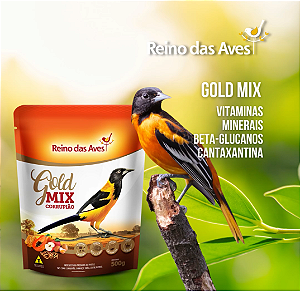 Ração Mistura Para Pássaros Gold Mix Corrupião, SANHAÇO, SAIRA ENTRE OUTROS pássaros frutíferos. Reino Das Aves