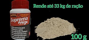 SUPREMA MIX suplemento vitamínico, minerais, aminoácidos, com probióticos, prebióticos e leveduras para aves. em pó de 100g