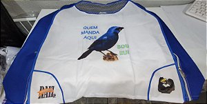Capas para gaiola nº5 de AZULAO, modelos exclusivos e personalizados padrão torneio e passeio. Marca passarinheiro raiz. QUEM MANDA AQUI SOU EU