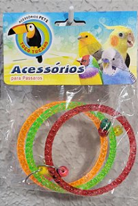 argola para pássaros coloridas p