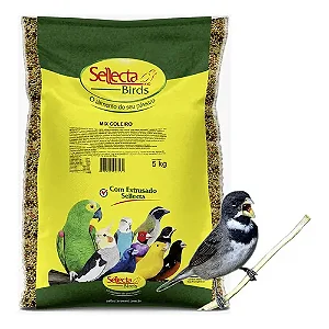 Mistura de Sementes e Ração Extrusada, Mix Coleiro 1 kg Sellecta - Mistura para coleiro
