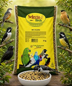 Mistura de Sementes e Ração Extrusada, Mix Coleiro 5kg Sellecta - Mistura para coleiro