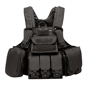 COLETE GHOST CIRAS MAR COLETE TACTICAL 600D BLACK WOSPORT