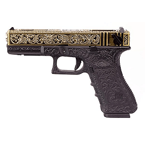 WE GBB G18C GEN 4 IVORY BLOWBACK AIRSOFT PISTOL GOLD & BLACK