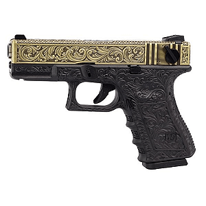WE GBB G23 IVORY BLOWBACK AIRSOFT PISTOL GOLD & BLACK