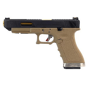 WE GBB G35 T06 BLOWBACK AIRSOFT PISTOL BLACK & TAN