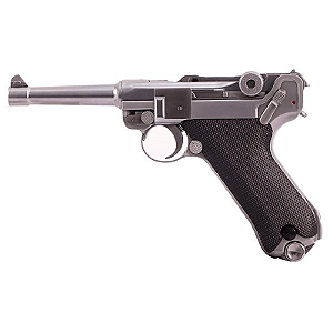 WE GBB LUGER P08 GBB 4" BLOWBACK AIRSOFT PISTOL SILVER