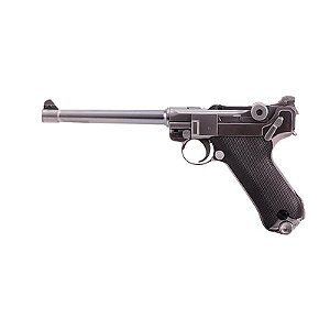 WE GBB LUGER P08 GBB 6" BLOWBACK AIRSOFT PISTOL SILVER