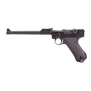 WE GBB LUGER P08 GBB 8" BLOWBACK AIRSOFT PISTOL BLACK
