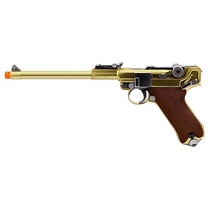 WE GBB LUGER P08 GBB 8" BLOWBACK AIRSOFT PISTOL GOLD