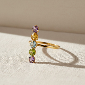 Anel Trilho Natural em Ouro 18k