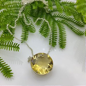 Colar Prata Redonda Natural Citrino