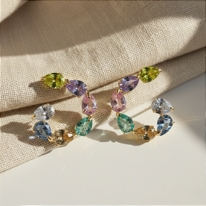 Brinco Ouro 18k Caracol Color