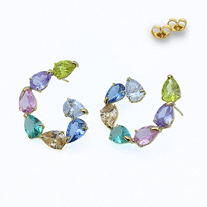 Brinco Ouro 18k Caracol Color