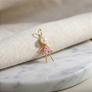 Pingente Filhos Ouro 18k Menina Rosa