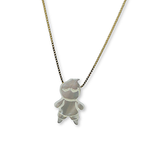 Colar Filhos Ouro 18k Menino Madrepérola