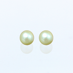 Brinco Ouro 18k Pérola Natural Água Salgada Redonda 8mm