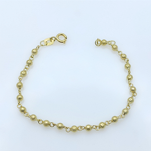 Pulseira Ouro 18k Bolinhas Juntinhas - Infantil