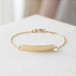 Pulseira Ouro 18k Chapinha Corrente Cartier - Infantil Personalizado