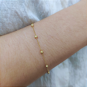 Pulseira Ouro 18k Bolinhas Espaçadas