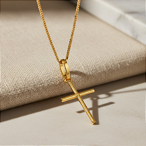Pingente Cruz Lisa em Ouro 18k