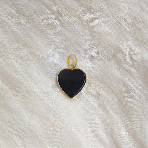 Pingente Ouro 18K Coração Ônix 10mm