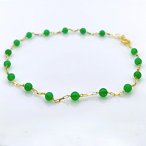 Pulseira Ágata Ouro 18k com Pedras Naturais