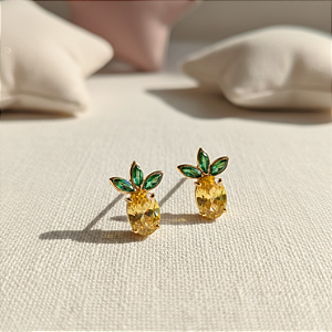 Brinco Abacaxi em Ouro 18k