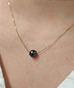 Colar Esfera Hematita em Ouro 18k