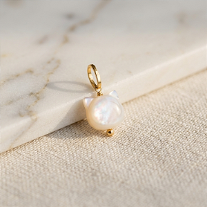 Pingente Pets Ouro 18K Cat Madrepérola