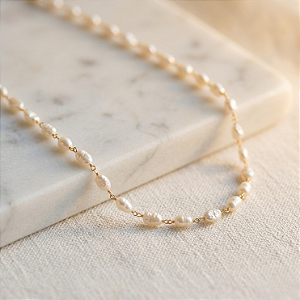 Colar Ouro 18k com Pérolas Naturais Irregulares