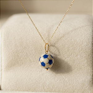 Pingente Copa Ball Azul Escuro com Ouro 18K