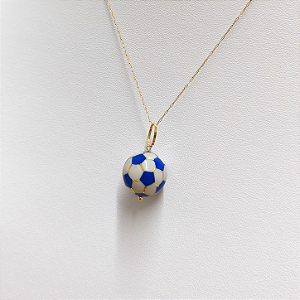 Pingente Copa Ball Azul Escuro com Ouro 18K