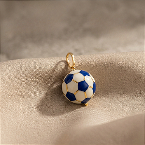 Pingente Copa Ball Azul Escuro com Ouro 18K